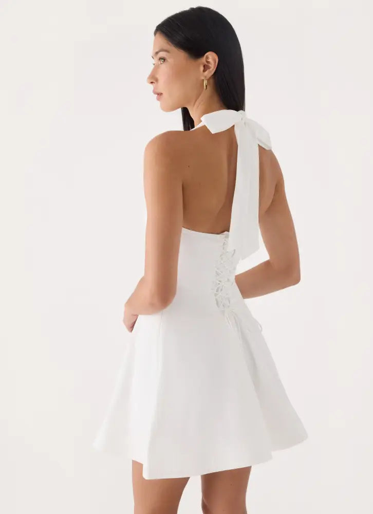 Alesandree Mini Dress - White - Mini Dresses