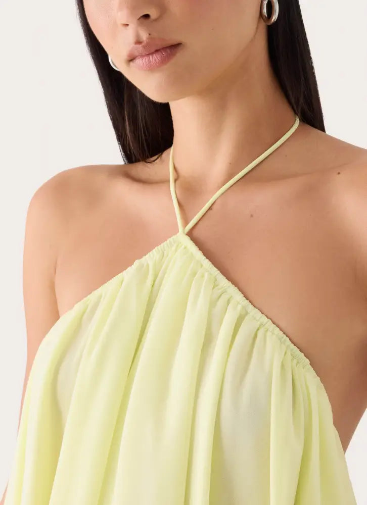 Alicelle Halter Mini Dress - Yellow - Mini Dresses