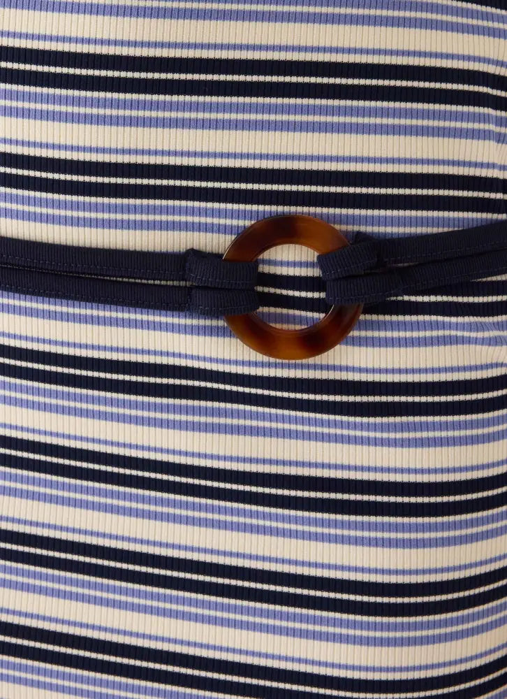 Here All Night Mini Dress - Blue Stripe - Mini Dresses