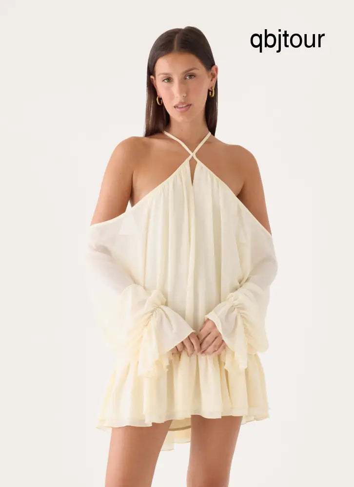Life Is A Party Mini Dress - Butter Yellow - Mini Dresses
