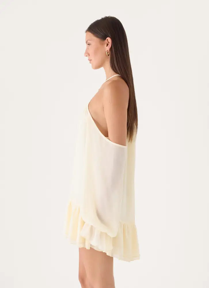 Life Is A Party Mini Dress - Butter Yellow - Mini Dresses
