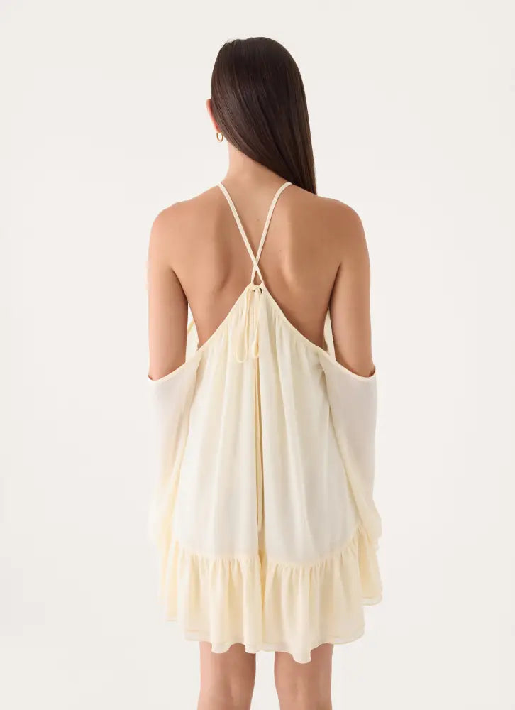 Life Is A Party Mini Dress - Butter Yellow - Mini Dresses