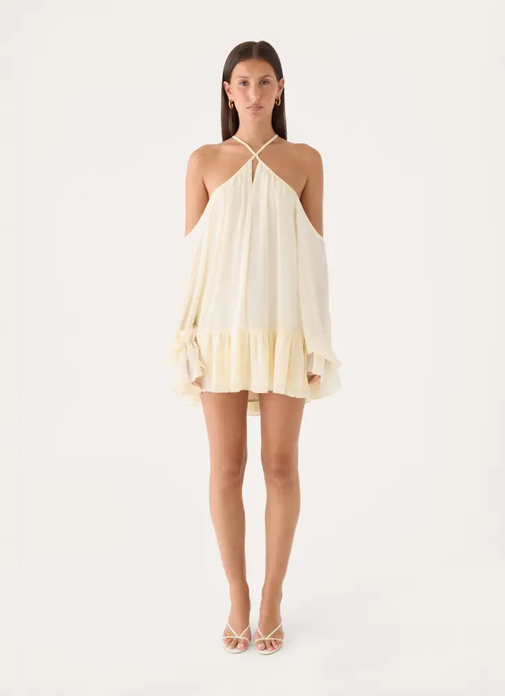 Life Is A Party Mini Dress - Butter Yellow - Mini Dresses