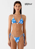Saga Bead Bikini Bottom - Indigo Garden - Swimwear