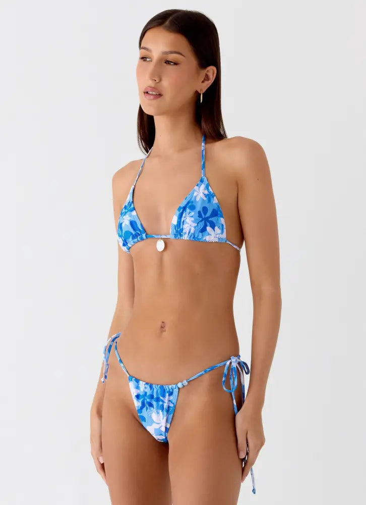 Saga Bead Bikini Bottom - Indigo Garden - Swimwear