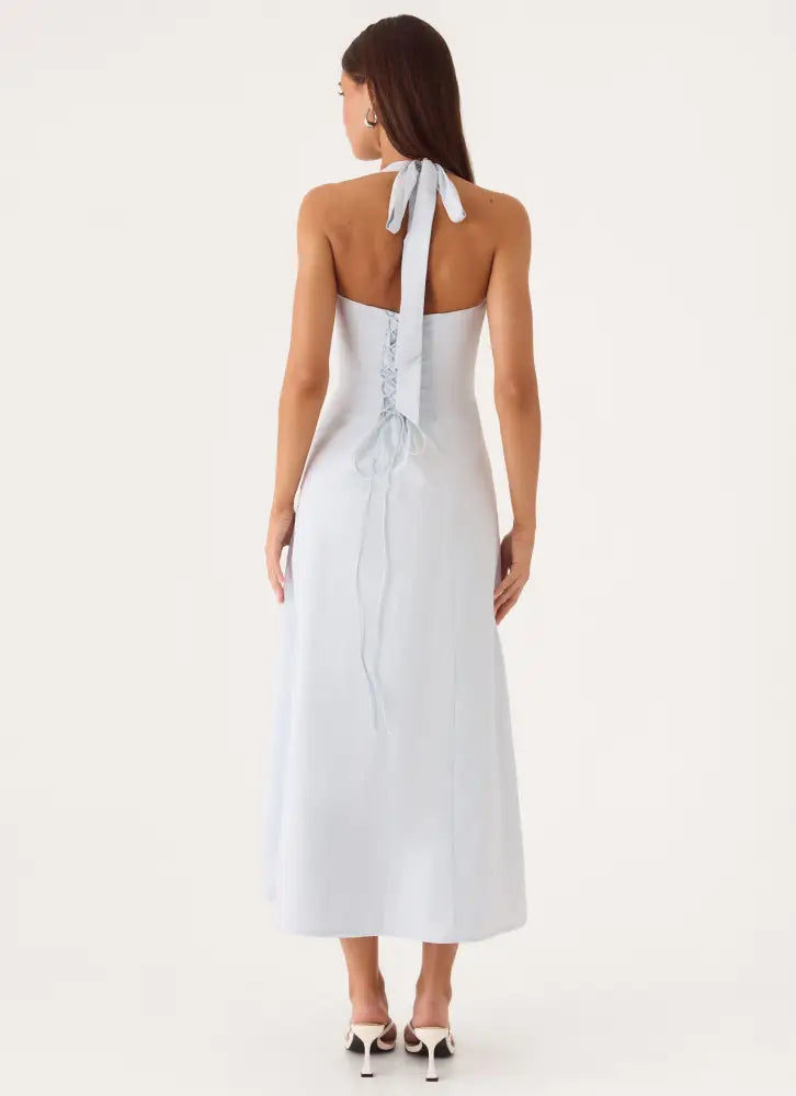 Sarrah Halter Midi Dress - Blue - Midi Dresses