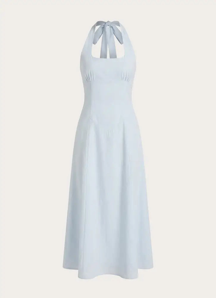 Sarrah Halter Midi Dress - Blue - Midi Dresses