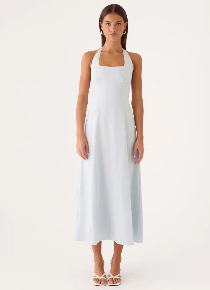 Sarrah Halter Midi Dress - Blue - Midi Dresses