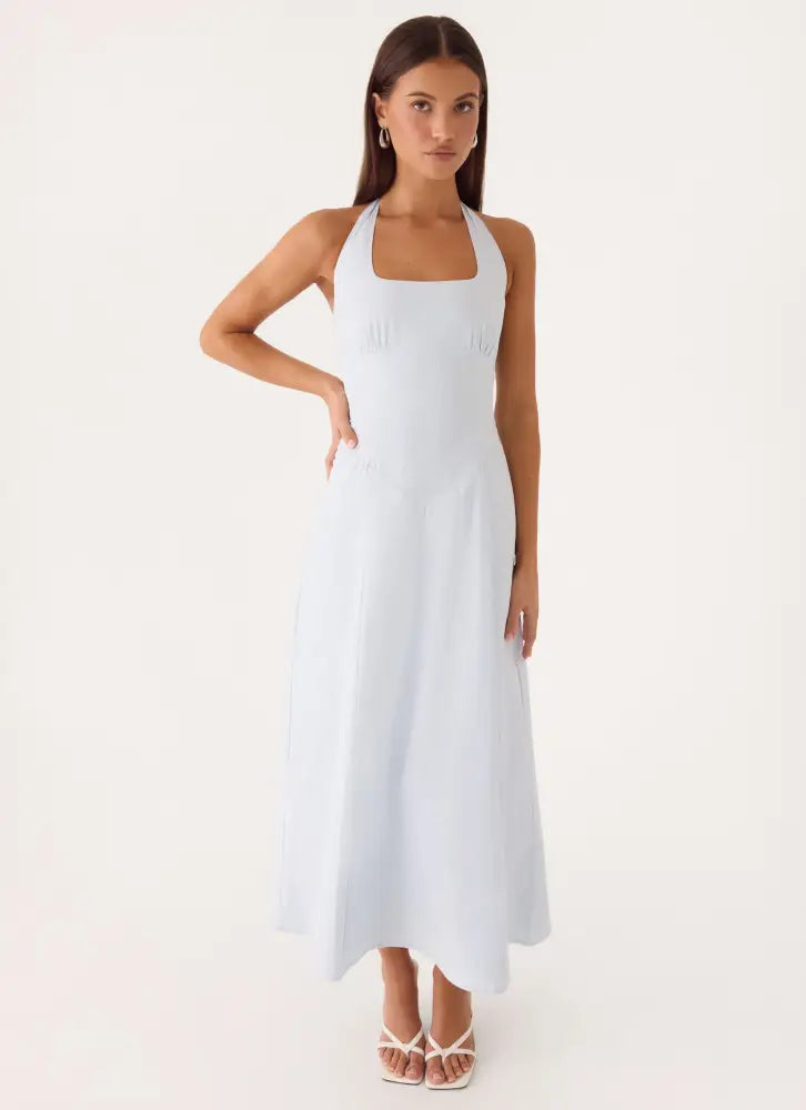 Sarrah Halter Midi Dress - Blue - Midi Dresses