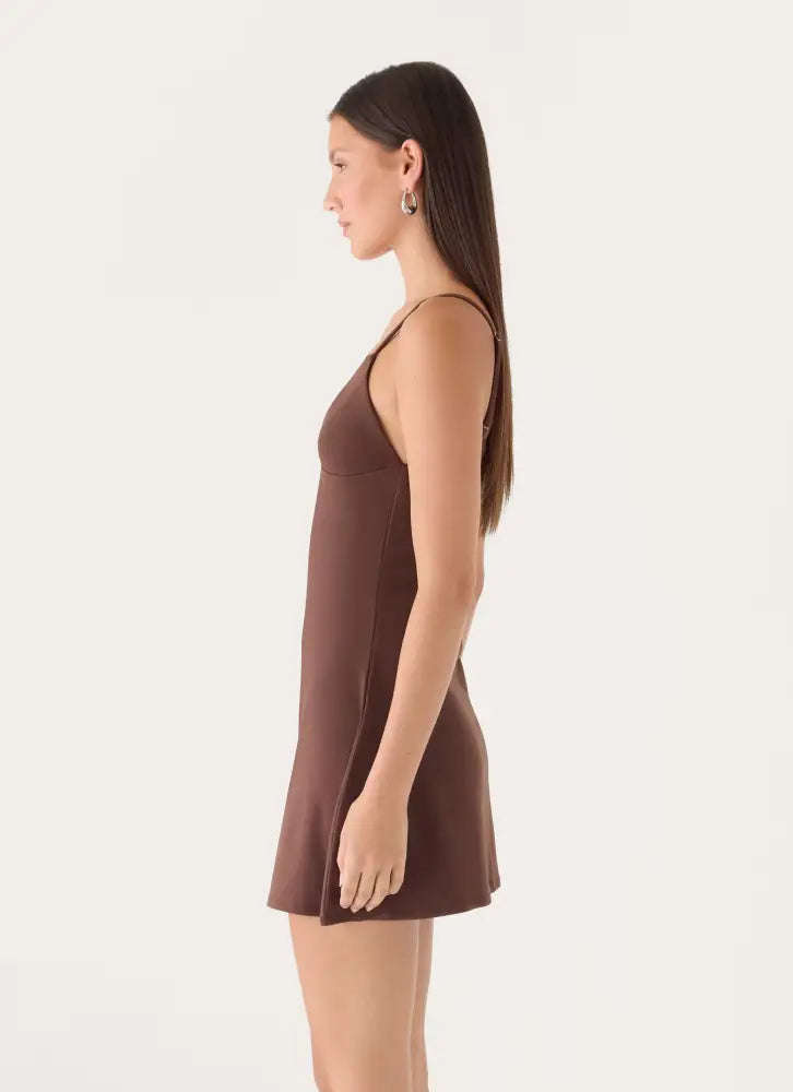Savanah Mini Dress - Chocolate - Mini Dresses