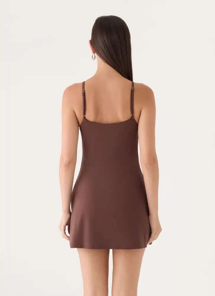 Savanah Mini Dress - Chocolate - Mini Dresses