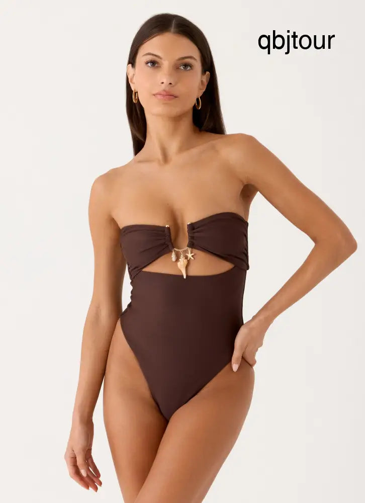 Selvina Strapless Swimsuit - Chocolate - Swimwear