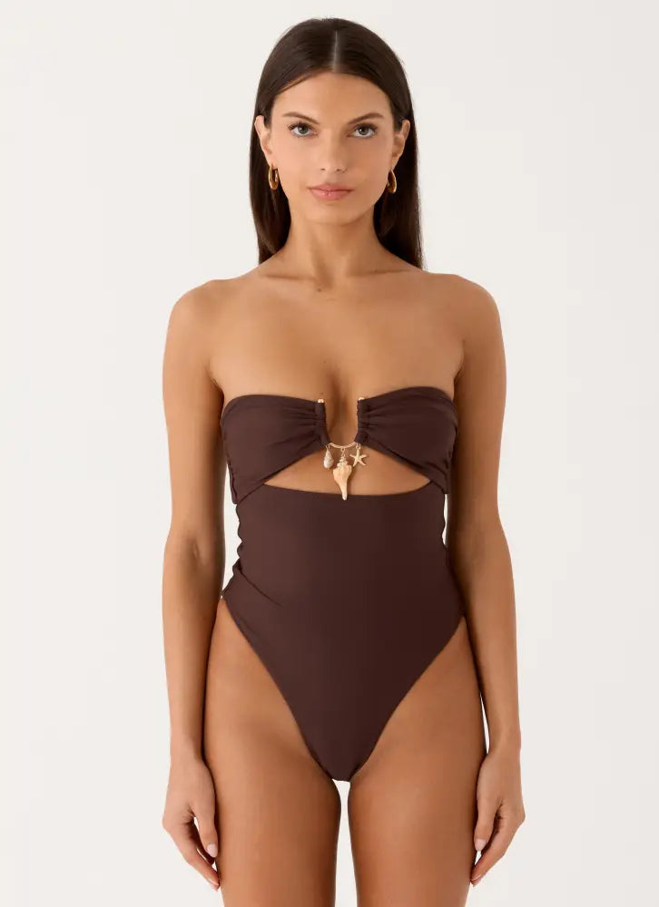 Selvina Strapless Swimsuit - Chocolate - Swimwear