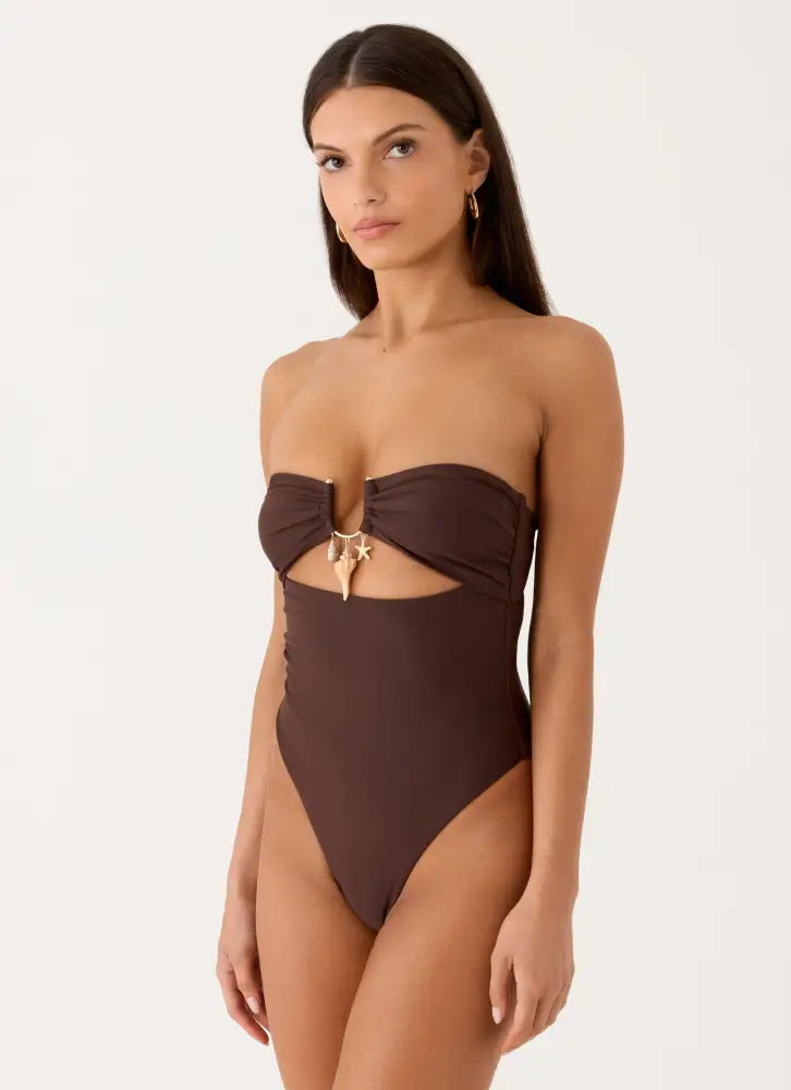 Selvina Strapless Swimsuit - Chocolate - Swimwear