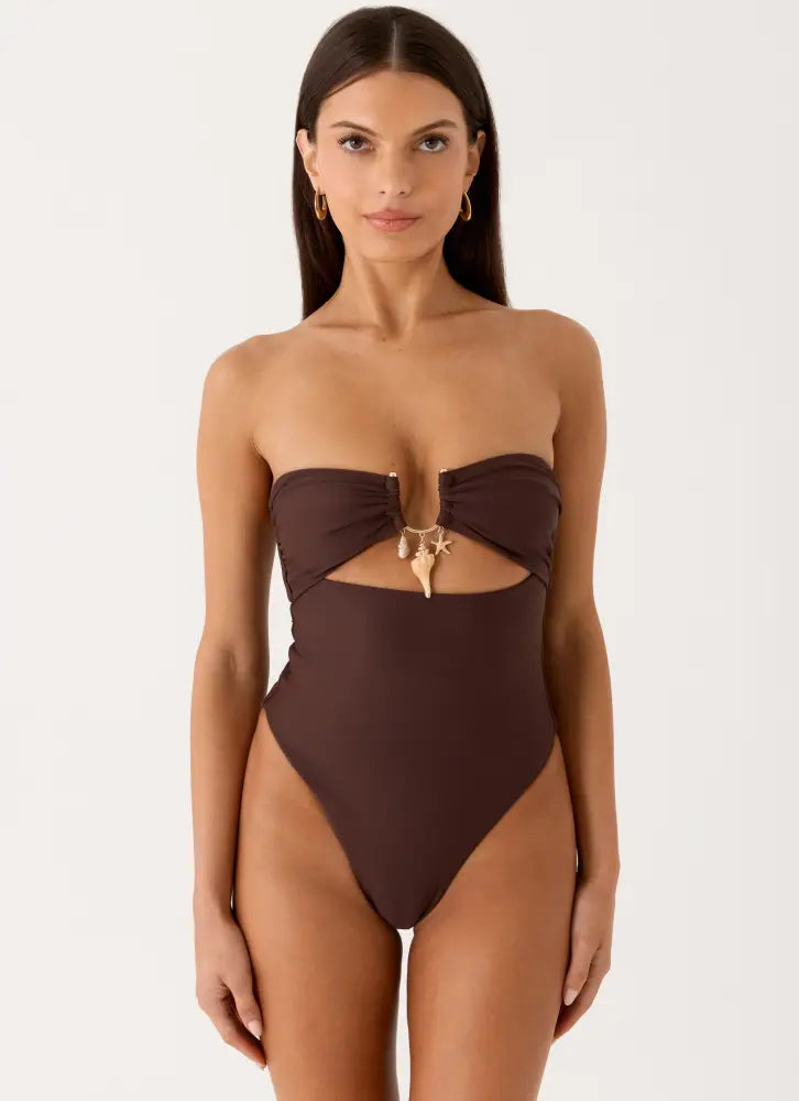 Selvina Strapless Swimsuit - Chocolate - Swimwear